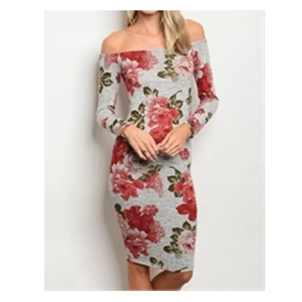 🌹Gray Rose Garden Dress - Picture 1 of 8